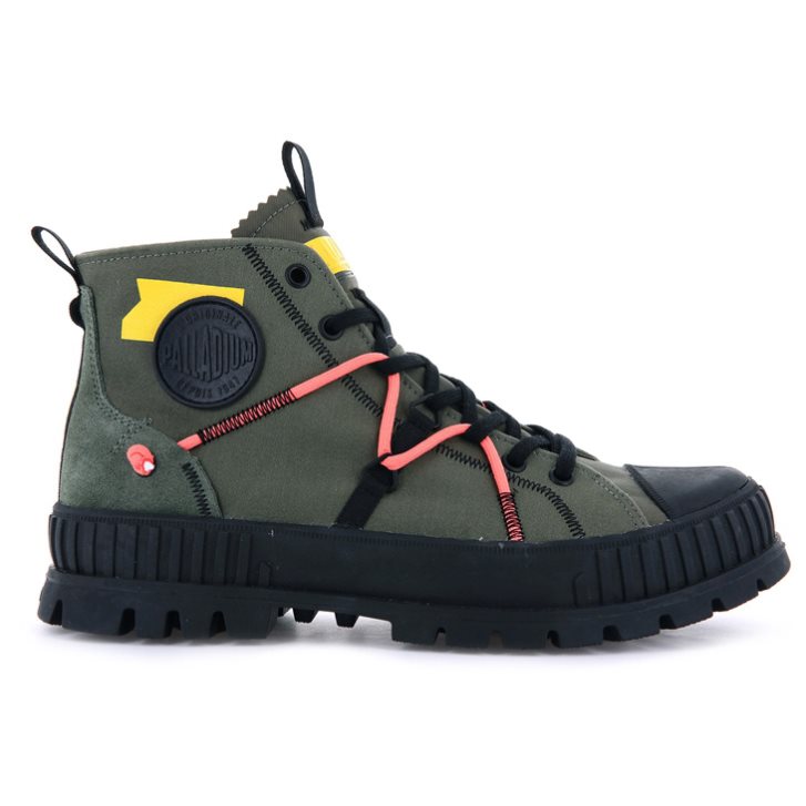 Bottes Palladium Pallashock Re-craft Homme Vert Olive | FR IWH981T